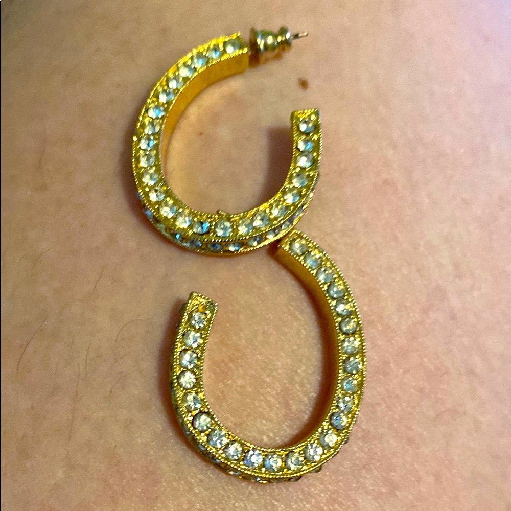 ❤️ Elegant Hoop Rhinestone Earrings  (OS)